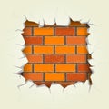 Square hole in the brick wall Royalty Free Stock Photo