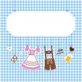 Square Label Hanging Oktoberfest Icons Check Pattern Background Royalty Free Stock Photo