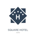 square hotel icon in trendy design style. square hotel icon isolated on white background. square hotel vector icon simple and