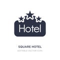 square hotel icon on white background. Simple element illustration from Signs concept