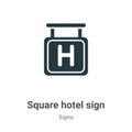 Square hotel sign vector icon on white background. Flat vector square hotel sign icon symbol sign from modern signs collection for