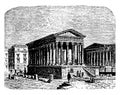 The Square House of NÃÂ®mes also known as Maison Carree vintage engraving