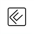 Square Icon Left Arrow in Box UI Element Web Design App Interface Royalty Free Stock Photo