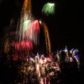 Square Image Of A Busy Sky During Firework Display Royalty Free Stock Photo