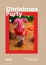 Square image of christmas party text and christmas canes in glass jar Royalty Free Stock Photo