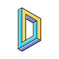 square impossible geometric shape color icon vector illustration Royalty Free Stock Photo