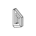 square impossible geometric shape isometric icon vector illustration Royalty Free Stock Photo