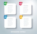 Square info graphic Vector template with 4 options. Can be used for web, diagram, graph, presentation, chart, report, step by step