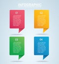 Square info graphic Vector template with 4 options.
