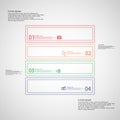 Square infographic template divided to four parts from double outlines