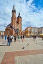 Square in Krakow, St. Mary`s Basilica