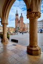 Square in Krakow, St. Mary`s Basilica