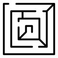 Square labyrint icon, outline style Royalty Free Stock Photo