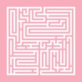 Square labyrinth, Children riddle game, puzzle with an entry and an exit.