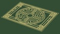 Square Labyrinth Maze Puzzle Vector Illustration, vector design Generative AI Royalty Free Stock Photo