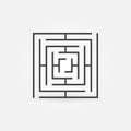 Square labyrinth vector icon