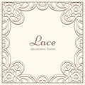 Square lace frame Royalty Free Stock Photo