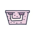 square laundry basket color vector doodle simple icon Royalty Free Stock Photo