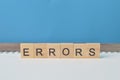Square letters with text ERRORS. Conceptual image Royalty Free Stock Photo