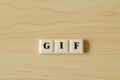 Square letters with text GIF stands for Graphics Interchange Format
