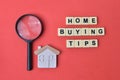 Square letters with text HOME BUYING TIPS
