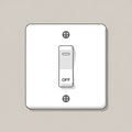The switch and plate are mounted against a light gray background Royalty Free Stock Photo