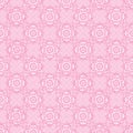 Square line rose pink flower symmetry seamless pattern