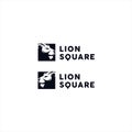 Square Lion Logo design template Royalty Free Stock Photo