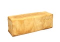 Square loaf of bread is isolated on a white background