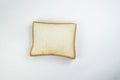Square loaf of bread on a white background