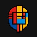 Vibrant Abstract Logo Inspired By Mondrian\'s Oud Bruin