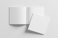 Square Magazine Brochure 3D Rendering White Blank Mockup Royalty Free Stock Photo