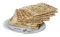 square matza isolated on white background Royalty Free Stock Photo