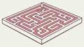 Square Maze with Distinct Red Path, Guiding Through Challenges, vector design Generative AI Royalty Free Stock Photo