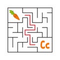 Square maze. Game for kids. Funny quadrate labyrinth. Education worksheet. Activity page. Puzzle for children. Cute cartoon style Royalty Free Stock Photo