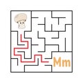 Square maze. Game for kids. Funny quadrate labyrinth. Education worksheet. Activity page. Puzzle for children. Cute cartoon style Royalty Free Stock Photo