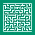 Square maze. Game for kids. Puzzle for children. Labyrinth conundrum. Flat vector illustration isolated on color background