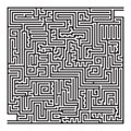 Square maze game sketch, high level. Royalty Free Stock Photo