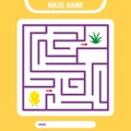 Square Maze for kids. Help chick find grass Royalty Free Stock Photo
