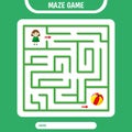 Square Maze for kids. Help girl find ball. Simple logic labyrinth