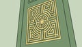 Square Maze Labyrinth Gold Design, vector design Generative AI Royalty Free Stock Photo