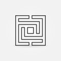 Square maze or labyrinth icon