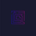 Square maze logo illustration