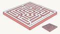 Square Maze with Marked Start End Points, Signifying Direction, vector design Generative AI Royalty Free Stock Photo