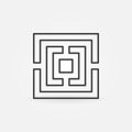 Square maze outline icon