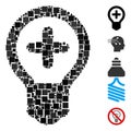 Square Medical Bulb Icon Vector Mosaic Royalty Free Stock Photo