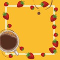 Square Menu Template with Coffee and Red Berries