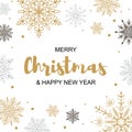 Square Merry Christmas and Happy New Year greeting card