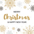 Square Merry Christmas and Happy New Year greeting card