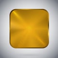 Square Metallic Button Template Reflective Gold